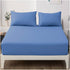 Linen Home Solid Fitted Sheet Set - Blue
